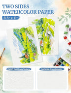90 Sheets Watercolor Paper 8.5 x 11, 110 LB/230 GSM Water Color Paper 8.5x11 - Image 3
