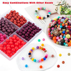300Pcs Silicone Beads 9mm Mix Color, Bulk Silicone Beads 9mm - Image 5