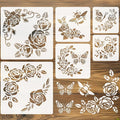 6pcs Bouquet Rose Stencil for Painting Flower Template for Craft Reusable DIY by beinkmake
