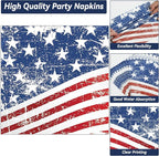 50 Guests 4th of July Paper Plates Napkins Forks American Flag Tableware Set - Image 4