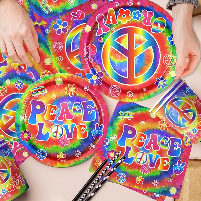 Tie Dye Birthday Party Supplies, Tie Dye Party Decorations - Image 4