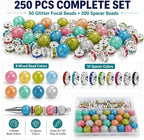 250 Pcs Beads for Pens - 16mm Focal Beads for Beadable Pens - Image 2