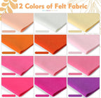 HaoFeiJH 12 Rolls 8"x20" 1.6mm Thick Soft Felt Fabric Sheets – 12 Assorted - Image 3