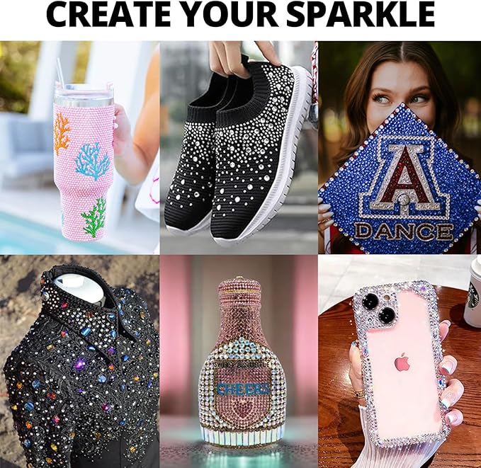 31000Pcs Grey Rhinestones for Bedazzling, Flat Back Resin Diamond Crystal - Image 6