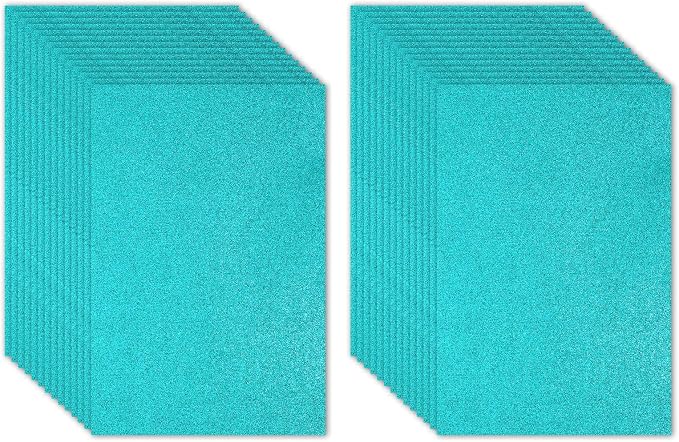 PATIKIL 30Sheets Blue Green EVA Glitter Foam Sheet 11.8 x 7.9 Inch 2mm Thick by PATIKIL