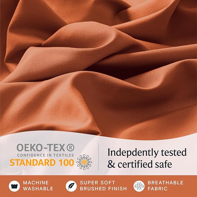 LuxClub 4 PC King Size Sheet Set Deep Pockets 18" Wrinkle Free Cooling Sheets - Image 7