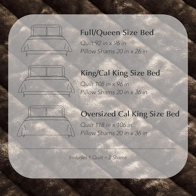 EVERGRACE Velvet Quilt Set California King 118'' x 106'', Luxurious Soft - Image 9