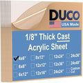 Duco Clear Cast Acrylic Sheets 1/8" Thick 4" x 6" by DucoPlasticsSupply