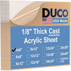 Duco Clear Cast Acrylic Sheets 1/8" Thick 4" x 6" by DucoPlasticsSupply