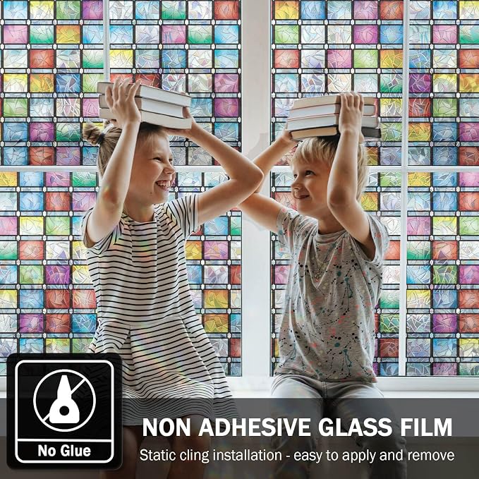 Stained Glass Window Film, Rainbow Window Tint, Window Privacy Films, - Image 3