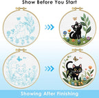 ERKOON Embroidery Kit for Beginners, 2 Set Flower Cross Stitch Set Include - Image 4