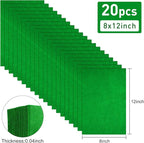 20 Pcs Green Felt Fabric Sheet 8" x 12" Assorted Color Felt Fabric Sheets - Image 2