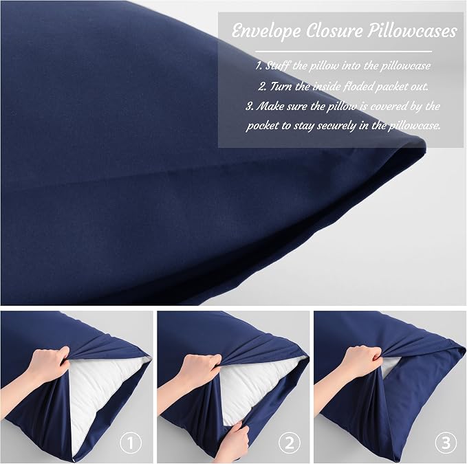 NTBAY King Pillow Cases Set of 2, 2 Pack Brushed Microfiber 20x40 Pillow Cases - Image 4