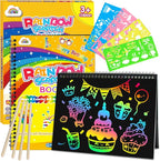 ZMLM Scratch Paper Art-Crafts Gift: 2 Pack Rainbow Notebooks Supplies Toys by ZMLM