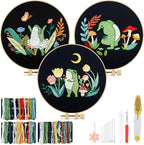 TINDTOP 3 Sets Embroidery Kit for Adults, Frog Embroidery Practice Kit | for by TINDTOP