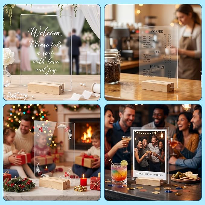 Bercoor 5 Pack 5x7 Inch Blank Clear Acrylic Sign - Image 7