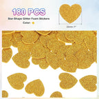 MECCANIXITY 180Pcs Glitter Foam Stickers 1 Inch Self-Adhesive Sparkly - Image 2