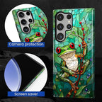 for Samsung Galaxy S23 Ultra Case, Frog Stained Glass Pattern Glossy 2 in 1 - Image 5