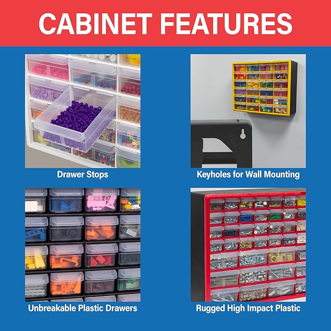 Akro-Mils 16-Drawer Plastic Drawer Storage Cabinet - Image 5