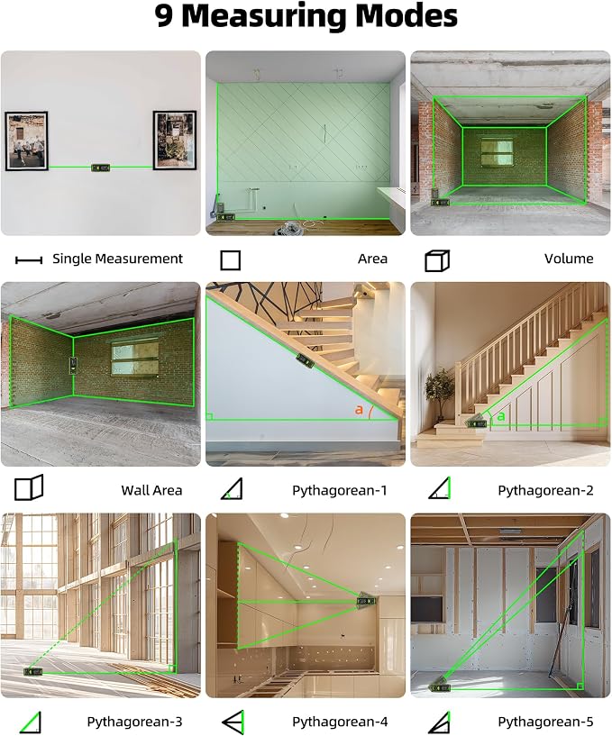 Huepar Dual Laser Measuring Tool, Fathers Day Dad Gifts, 393Ft Green-Beam - Image 5