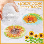 UPINS 8Pcs Sunflower Diamond Art Painting Coasters - Image 4