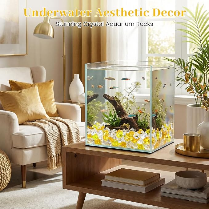 DomeStar Yellow and Clear Mixed Fake Ice, Fish Tanks Decor Table Scatter DIY - Image 6