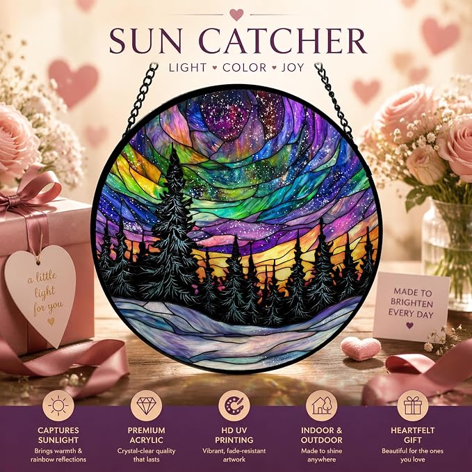 Northern Lights Starry Acrylic Suncatchers - Image 4