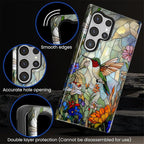 for Samsung Galaxy S24 Ultra Case, Hummingbird Wildflower Stained Glass Pattern - Image 6