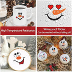 41 PCS Snowman Face Stickers for Crafts Christmas Vinyl Snowman Face Decals for - Image 6
