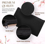 10 PCs 8.3x4.7 Black canvas Zipper Pouch, Makeup Bags Bulk Pencil Pouch - Image 3