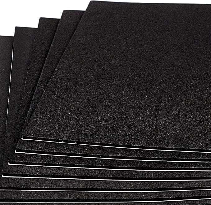 BENECREAT 10PCS Self Adhesive Backed Foam Sheet 12x8 Inch Black Nonslip EVA - Image 8