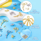 FASHEWELRY Alloy Bowknot Charms Links Golden Bow Tie Connector Charms Metal Bow - Image 2