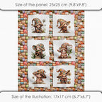 Patchwork Forest Girl Cotton Fabric Panel – Six 10×10 inch Designs + Bonus - Image 6