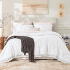 Andency White Comforter Set Full, 3 Pieces Boho Lightweight Bedding Comforters - Image 2