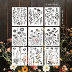 9pcs Flower Stencils for Painting Plant Patterns Drawing Stencils for Crafts - Image 2