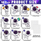 160Pcs Outer Space Cutouts Back to School Bulletin Board Decoration Set - Image 2