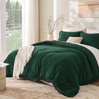 Andency Dark Emerald Green Comforter Set Full, 3 Pieces Boho Lightweight Forest by Andency