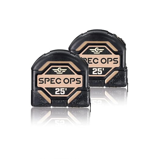 Spec Ops Tools Tape Measure for Measuring & Layout, 1 1/8" Double-Sided Blade by SpecOps