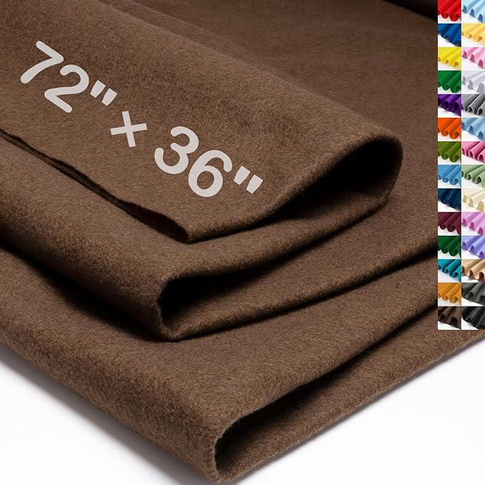XSEINO Chocolate Brown Large Felt Fabric 72" X 36 ", 1.4 mm Thick Soft Felt by XSEINOiscreating%EF%BC%81