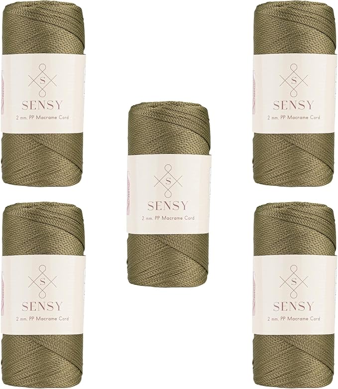 5 Skeins of Sensy Premium 2mm 251 Yards Polyester Rope 100% Polypropylene Cord by SSENSY