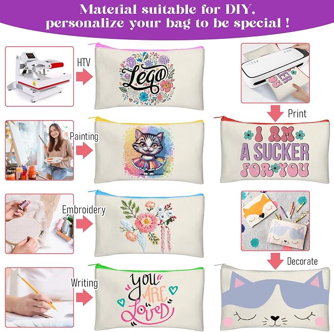 Legigo Blank Canvas Bag Zipper Pouch Makeup Bags Bulk - Image 6