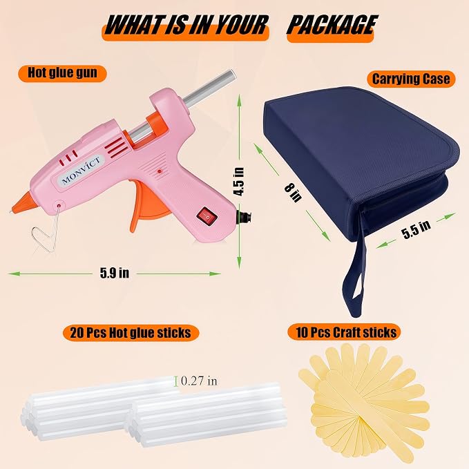 MONVICT Hot Glue Gun Kit, Mini Pink Glue Gun - Image 4
