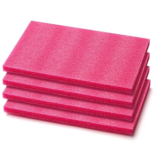Pangda 4 Pcs 14.75 x 9.5 x 0.75 Inch Pink Polyethylene Foam Sheets Anti Static by Pangda