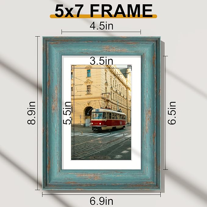 Vittanly 5x7 Picture Frames Set of 2, Ornate Vintage Photo Frame - Image 2