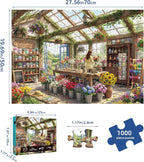 Cozy Flower Shop Puzzles for Adults 1000 Pieces, Challenging Jigsaw Puzzles for - Image 3