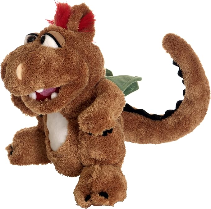Living Puppets - Ollie the 14-Inch Soft Dragon, Plush Hand Puppet by PlayfulMinds-Toys