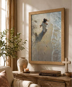 Framed Jesus Holding Woman Canvas Print.Footprints in The Sand Wall Art.Wood - Image 2
