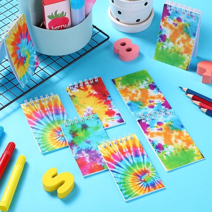 Nezyo 24 Pcs 2.3x3.9'' Mini Tie Dye Notebooks, Little Spiral Pocket Journal - Image 4