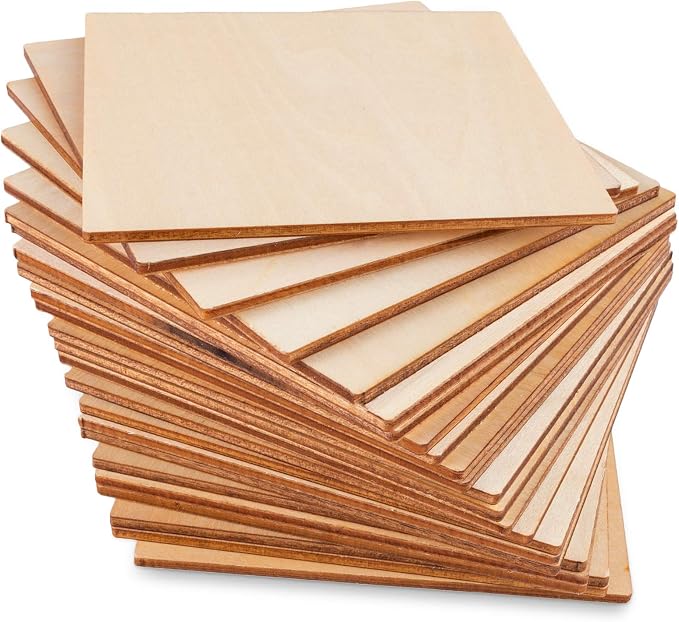 50 Pack Unfinished Wood Squares 4"x4"x1/8" Blank Thin Basswood Sheets - Image 4