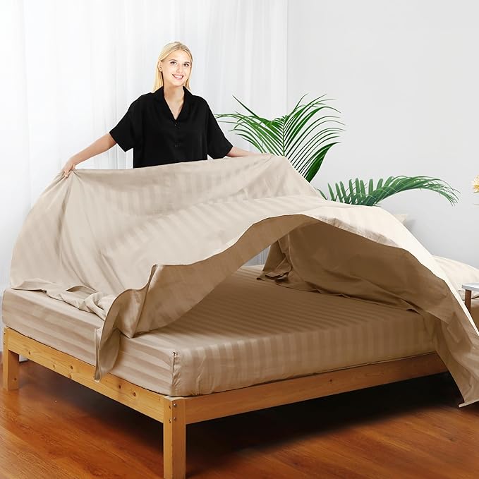 Flat Sheet Only 2 Pack, Full Size 400 Thread Count 100% Egyptian Cotton Flat - Image 5